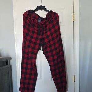Red and Black Checkered Men's Sweatpants